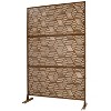 Okak Modern Balcony Privacy Screen with Metal Frame, Freestanding Outdoor Privacy Screen, Outside Lattice Panels for Backyard, Lawn - 3 of 4