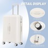 Syemin Luggage 3 pcs in ABS Spinner Wheel Luggage Carry on Suitcase for Travel Matching Color TSA Combination Lock, White, 19.3"*11.4"*29.5" - 4 of 4