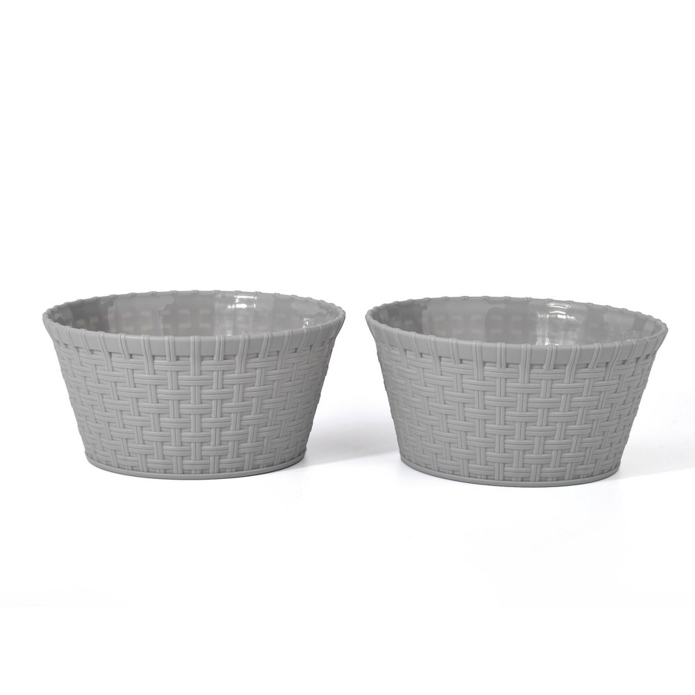  37oz Plastic Woven Baskets Gray - Bullseye's Playground (28 TOTAL/BID IS PER ONE)