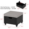 Famapy Adjustable Rolling Tool Stool Shop Stool Step Stool with Storage Drawer - Gray Cushion, Black Frame - 3 of 4