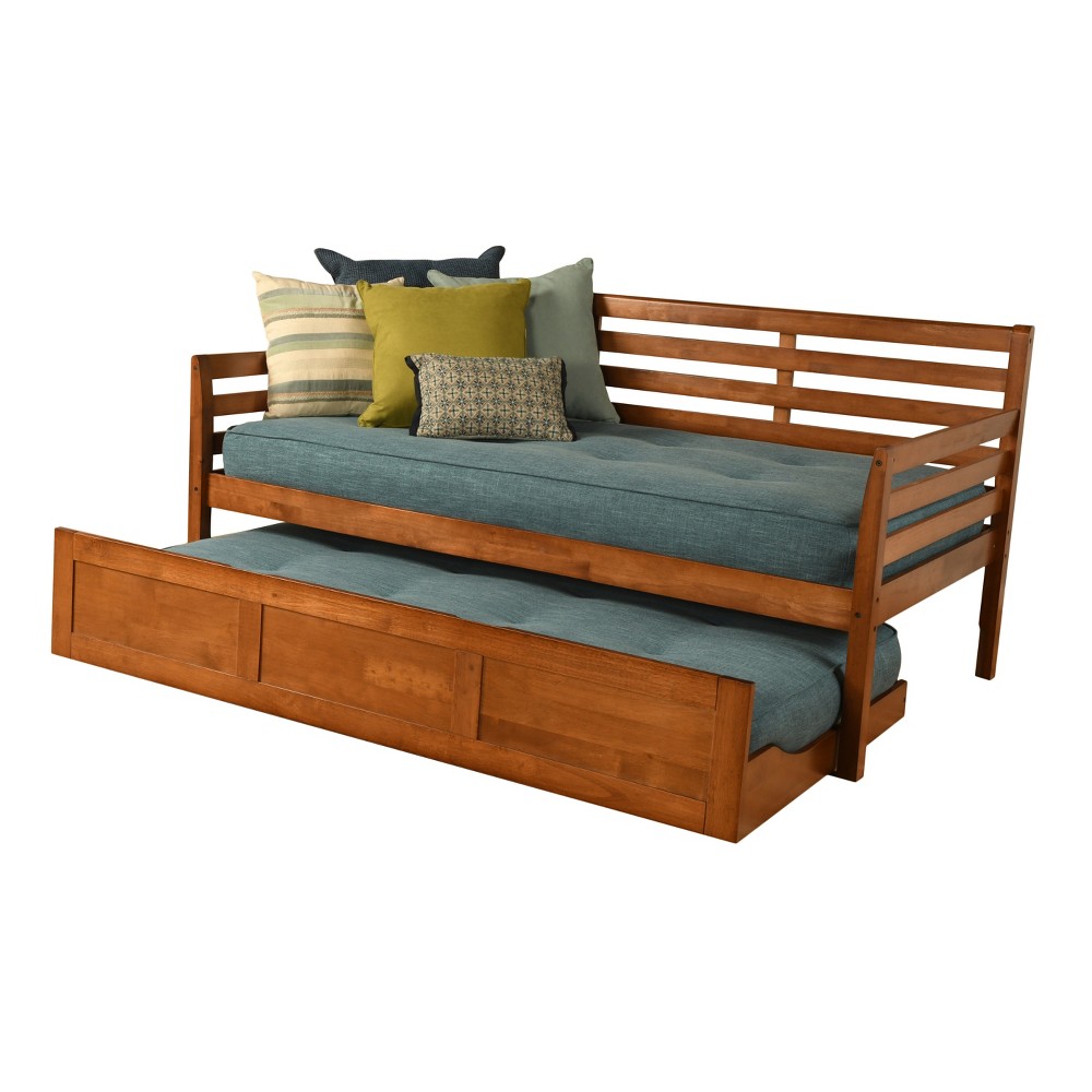 Photos - Sofa Yorkville Trundle Daybed Barbados/Aqua - Dual Comfort: Linen Upholstery, Converts to Twin Bed, Hardwood Frame