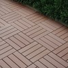 GlasFlength Carpet Tiles 44 Pack 12" Interlocking Deck Tiles, Vertical Pattern Waterproof Outdoor Flooring for Patio Balcony, Brown, 12"*12"*0.8" - 2 of 4