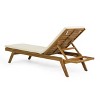 Christopher Knight Home Veatch Outdoor Acacia Wood Armless Adjustable Chaise Lounge with Cushions (Set of 2) - 4 of 4