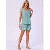 INSPIRE CHIC Women's Cotton Soft Sleeveless Tank Top with Shorts Pajama Set - 2 of 4