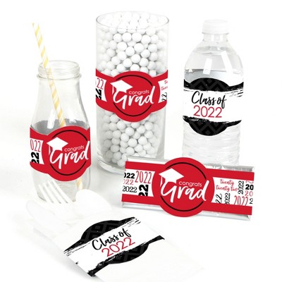 Big Dot of Happiness Red Grad - Best is Yet to Come - DIY Party Supplies - Red 2022 Graduation Party DIY Wrapper Favors & Decorations - Set of 15