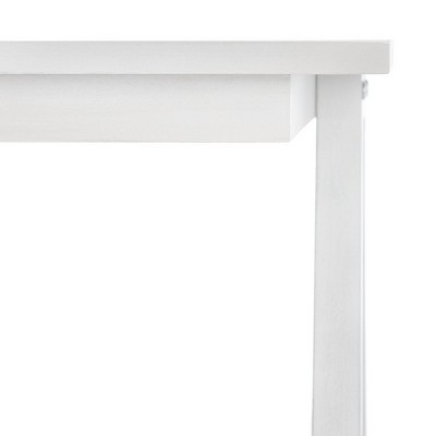 Asymmetrical Whitewashed Mahogany Desk with Drawer