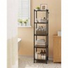 5 - Tier Bathroom Shelf Storage Rack Small Space PP Shelf Liners Removable Hook Extendable Design Ink Black Rustic Brown - 2 of 4