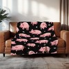 Ultra Soft Piggy Pattern Flannel Blanket,Vibrant Cartoon Style Pig Blanket Christmas Gift. - 2 of 4