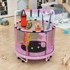 Hooseng 55" 7-in-1 Round Trampoline for Kids with Safety Enclosure Net, Indoor & Outdoor Toddler Trampoline with Adjustable Gymnastics Bar & Toys - 2 of 4