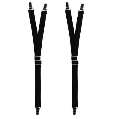 CTM Men's Big & Tall Elastic 1 Inch Casual Y Split Sock Garter Shirt Stays