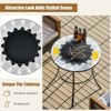 WELLFOR 23.5" Wood Burning Dining Fire Table With Mesh Cover & Poker W-10388 Black - 4 of 4