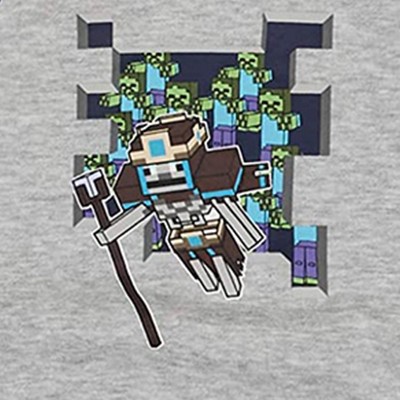 Boys' Minecraft Video Game Hoodie - Black and Green Creeper Face : Target