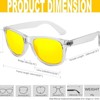 Attop Polarized Retro Square Design Sunglasses UV400 Fashion, Gray Frame, Yellow Lenses - 2 of 4