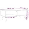 vidaXL Coffee Table Sonoma Oak Engineered Wood, MDF 39.4 x 19.5 x 16.9 in - 4 of 4