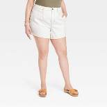 Women's High-Rise A-Line Midi Jean Shorts - Universal Thread™