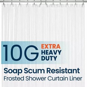 LiBa Super Premium 10G PEVA Bathroom Shower Curtain Liner - Waterproof, Non-Toxic, Extra Thick Plastic with Rustproof Grommets - 1 of 4
