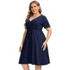 Women's Plus Size  A Line Flowy Party Midi Dresses - 2 of 4