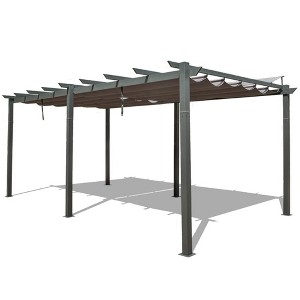 Gloweer Outdoor Retractable Grill Gazebo Pergola with Weather-Resistant Canopy Aluminum Garden - 1 of 4