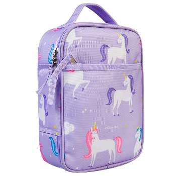 Cartoon Unicorn & Flying Pony Insulated Lunch Bag With Crossbody Strap,  Handled Water Bottle Holder And Lunch Box For Kids