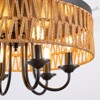 Ludomide 40" Boho Retractable Ceiling Fan with Light and Remote, Rattan Hand-Woven Chandelier Ceiling Fan, 6-Light Farmhouse Drum Fandelier - 4 of 4