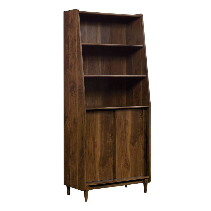 70&#34; Harvey Park Wide Bookshelf Grand Walnut - Sauder: Mid-Century Modern Storage, 3-Tier, Adjustable Shelf, 1 of 7