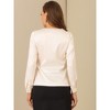 Allegra K Women's Satin Tie Neck Long Sleeve Solid Color Elegant Office Shirt - 3 of 4