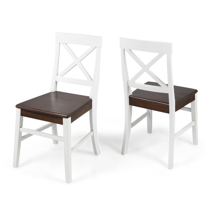 Set of 2 Roshan Farmhouse Acacia Dining Chair - Christopher Knight Home, 1 of 11