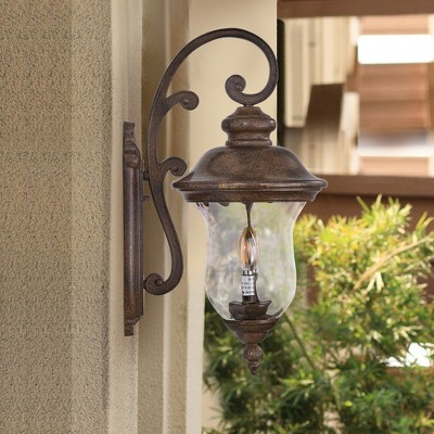 HANPURE 22'' Vintage Outdoor Wall Lantern, Weatherproof Exterior Sconce with Clear Glass Shade, Waterproof Light for Patio, Porch, or Entryway