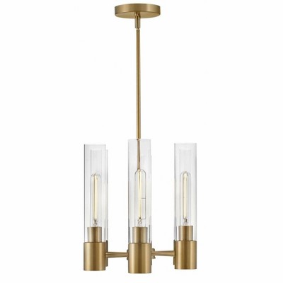 Shea 6-Light Lacquered Brass and Clear Glass Chandelier