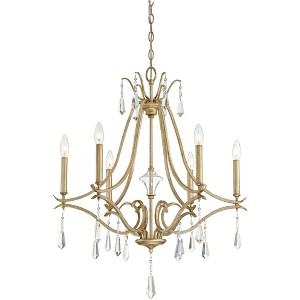 Minka Lavery Aged Brio Gold Chandelier 26 3/4" Wide French Clear Crystal 6-Light Fixture for Dining Room House Kitchen Entryway - 1 of 4