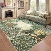 Modern Washable Area Rug - Stain Resistant Ultra Soft Night Jungle Print, Non-Slip Lightweight Floor Carpet for Living Room, Office, Nursery - 2 of 4