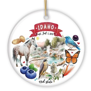 Artistic Idaho State Themes and Landmarks Christmas Ornament| OrnamentallyYou - 1 of 4