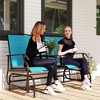 2 Seater Glider for Outside Outdoor Glider Seat with Breathable Mesh Fabric Armrests for Backyard Garden Porch - 2 of 4