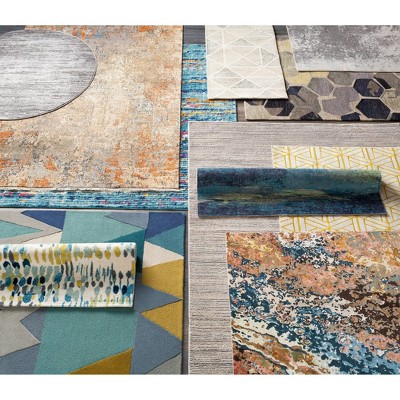 Emma 9'x12'4" Modern Gray Spot Wool-Synthetic Blend Rug