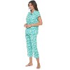 Casual Nights Women's Rayon Printed Short Sleeve Capri Pajama Set - 2 of 4