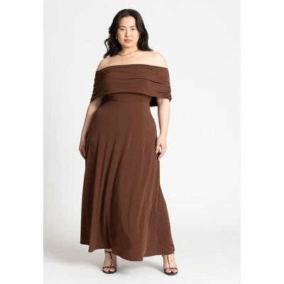 Eloquii Women's Plus Size Off The Shoulder Long Sleeve Dress. - 32 ...