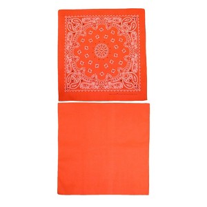 CTM Cotton Solid and Paisley Print Neon Bandana Kit (Pack of 2) - 1 of 4