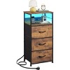 GALAXHERO LED Nightstand with Charging Station Night Stand with 3 Fabric Drawers and Storage Shelf Small Dresser for Small Space 31.9" H Bedside Table - 2 of 4