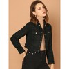 INSPIRE CHIC Women's Casual Faux Suede Notched Collar Button Up Cropped Jacket with Pockets - 2 of 4