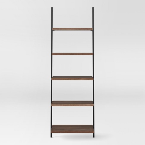 Walnut ladder deals bookshelf