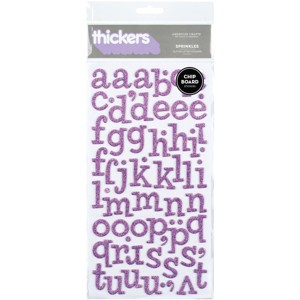 AC Chipboard Alphabet Stickers - Sprinkles, Lavender Glitter, 134pcs - 1 of 1