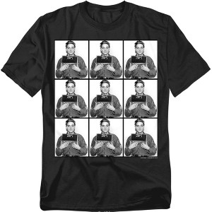 Men's Elvis Presley Army Mugshot Collage T-Shirt, Black, 7X Large