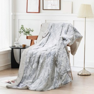 Heated Electric Throw Blanket, Fast Heating Electric Blankets with 5 Heating Levels,4 Hours Auto Off, ETL Certified Soft Thicken Faux Fur Heat Throws - 1 of 4