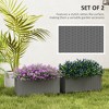 2 Pack 20 Inch Railing Flower Pots, Hanging Flower Pots with Hooks, Drainage Holes for Fence, Rattan Look - 4 of 4