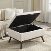 Airsurfer Mid-Century Modern Square Coffee Table Storage Bench, Assembled, for Living Room, Entryway, Family Room, Use as Coffee Table or Shoe Bench - 3 of 4