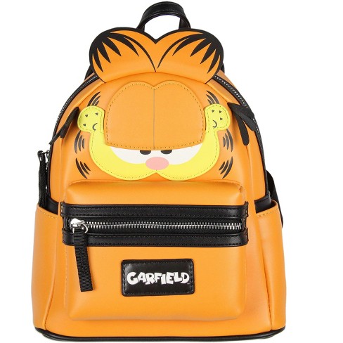 Nickelodeon Classic Comic Character Face Garfield Zippered Mini Backpack  Bag Orange