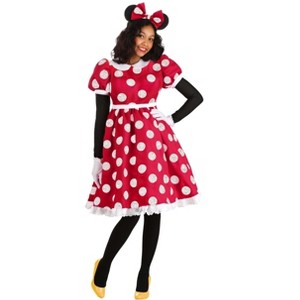 HalloweenCostumes.com Women's Authentic Disney Minnie Mouse Halloween Costume | Dress with Ears, Gloves & Accessories - 1 of 4
