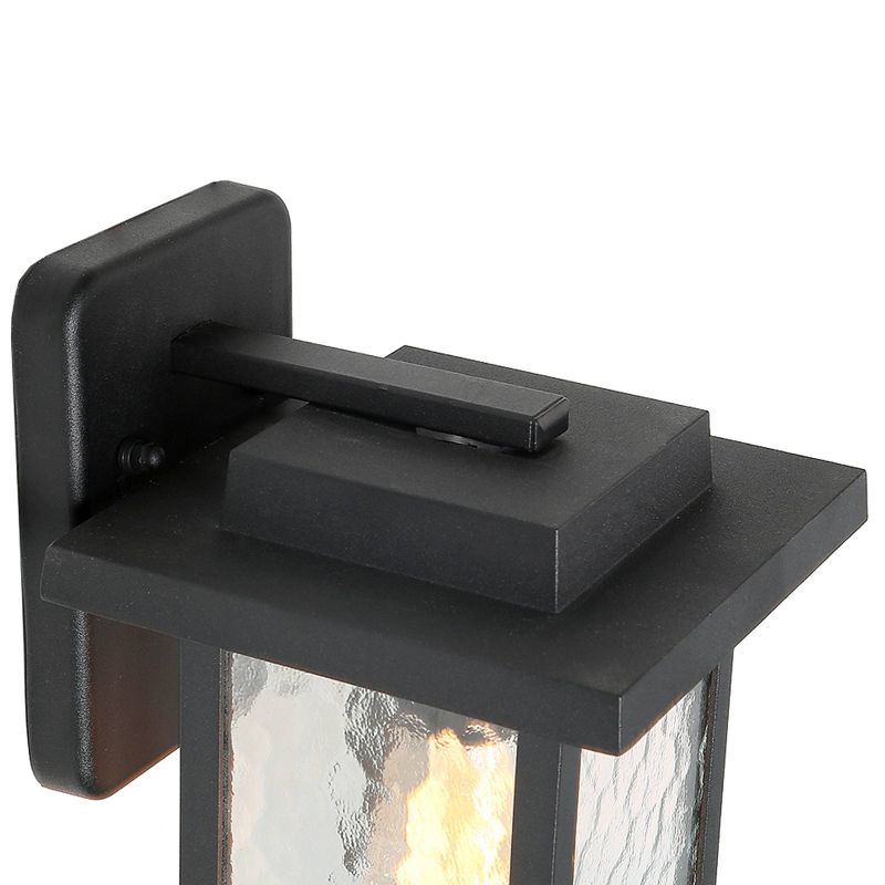 11&#34; Metal/Glass Outdoor Wall Lamp Black - LNC, 5 of 15