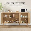 3-Door Rattan Sideboard Buffet Cabinet, Modern Storage Console for Kitchen, Dining Room & Living Room - 4 of 4