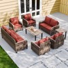 EAGLE PEAK Wicker Outdoor Patio Conversation Set, Swivel Rocker Chairs, 3-Seat Sofa, Loveseat, Table, 8 Pieces - 2 of 4